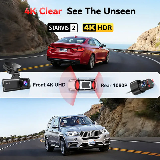 REDTIGER F7NP – 4K Dashcam mit Front- und Heckkamera, GPS & WLAN